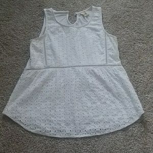 White eyelet tank size S